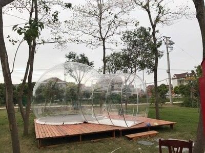 Chiara tenda gonfiabile della bolla dell'hotel, tenda trasparente gonfiabile all'aperto per accamparsi