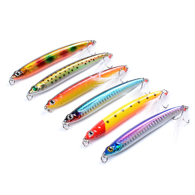 6 il pesce persico di colori 10CM/14.4G 6#Hooks, plastica del pesce gatto adesca duro il richiamo d'affondamento di pesca della matita
