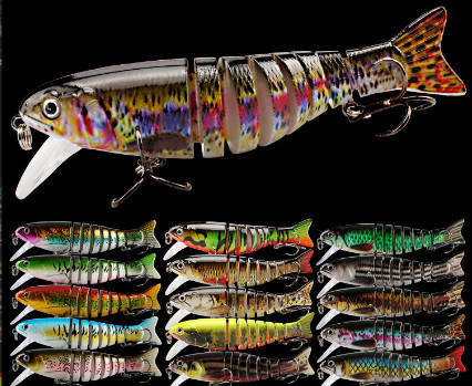17 colora 17 CM/11g 6#Hooks 3D osserva richiamo da pesca congiunto di nuoto completo di strato dell'esca di plastica il multi