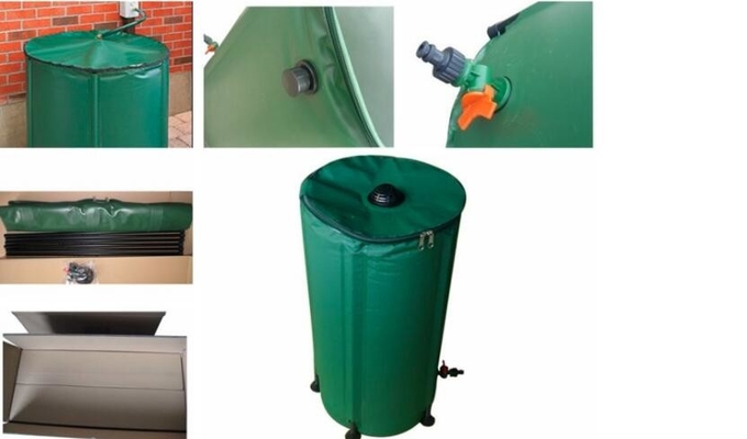 I barilotti di pioggia del giardino del PVC della serra, l'acqua di plastica pieghevole Barrels 150L