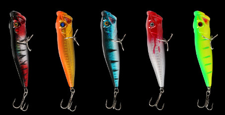 5 pesce persico di colori 9CM/11g, richiamo di pesca a traina di pesca di macchina per fare i popcorn della pesca al lancio dura di plastica del mare del pesce gatto