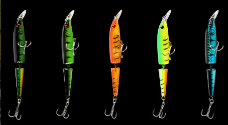 5 colori 11CM/9.20g 6#Hooks 3D osserva richiamo da pesca congiunto di nuoto completo di strato dell'esca di plastica il multi