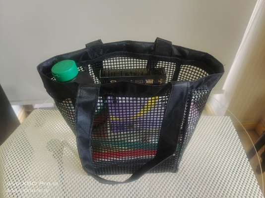 Servizio OEM Borsa a maglia per sport all'aperto in spiaggia o per lo shopping Borsa di stoccaggio a maglia in PVC
