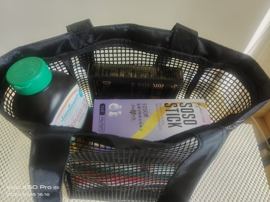 Capacità di carico elevata Borsa da shopping Borsa da spiaggia in plastica a maglia di PVC Logo di design personalizzato