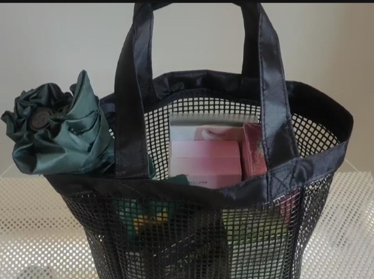 Servizio OEM Borsa a maglia per sport all'aperto in spiaggia o per lo shopping Borsa di stoccaggio a maglia in PVC