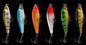6 ganci muggine, pesce persico, richiami di plastica di colori 7.5CM/8.6g 8# della matita dell'esca di pesca dell'ABS del pesce gatto