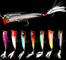 7 pesce persico del gancio della piuma di colori 8CM/10.50G, richiamo duro di plastica di pesca di macchina per fare i popcorn dell'esca del pesce gatto